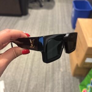 Louis Vuitton Black Sunglasses with Gold Logo